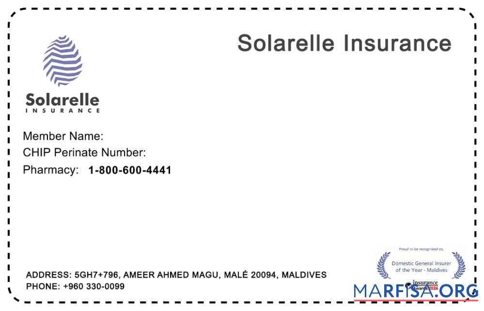 Downloadable Maldives health insurance card template